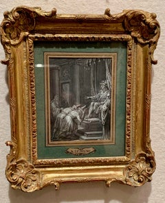 Series of 18th century French gouache and chalk classical old master subjects