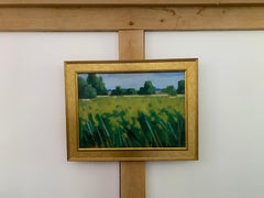 20th century English Impressionist landscape with abstract cornfield