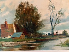 Early 20th century Impressionist Dutch River Landscape, oil on canvas