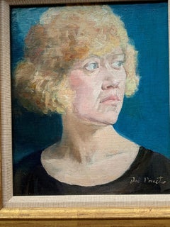 Modernest English mid century portrait of a Blonde lady