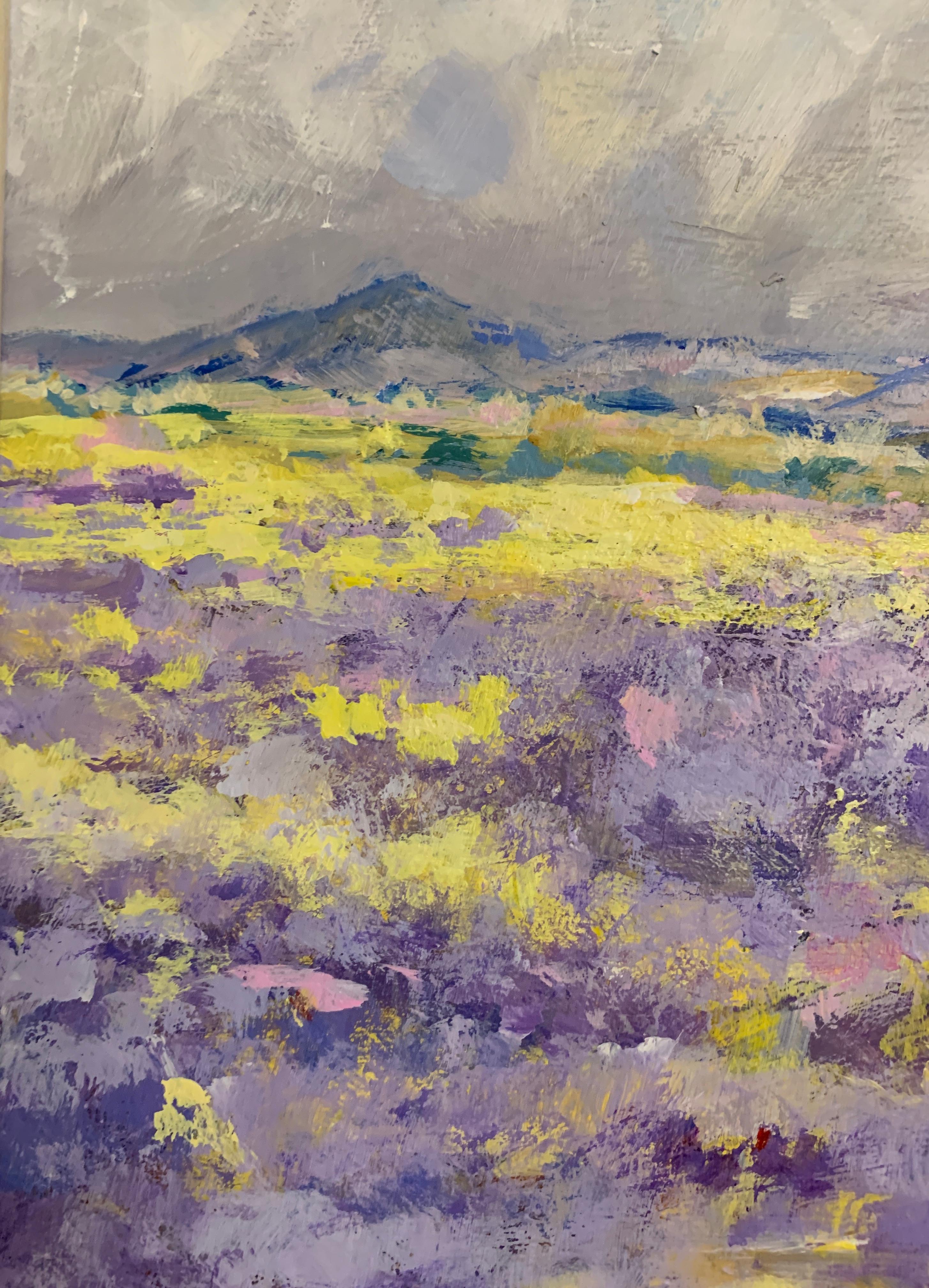 English Impressionist view of a Lavender field landscape in Provence,  France 1