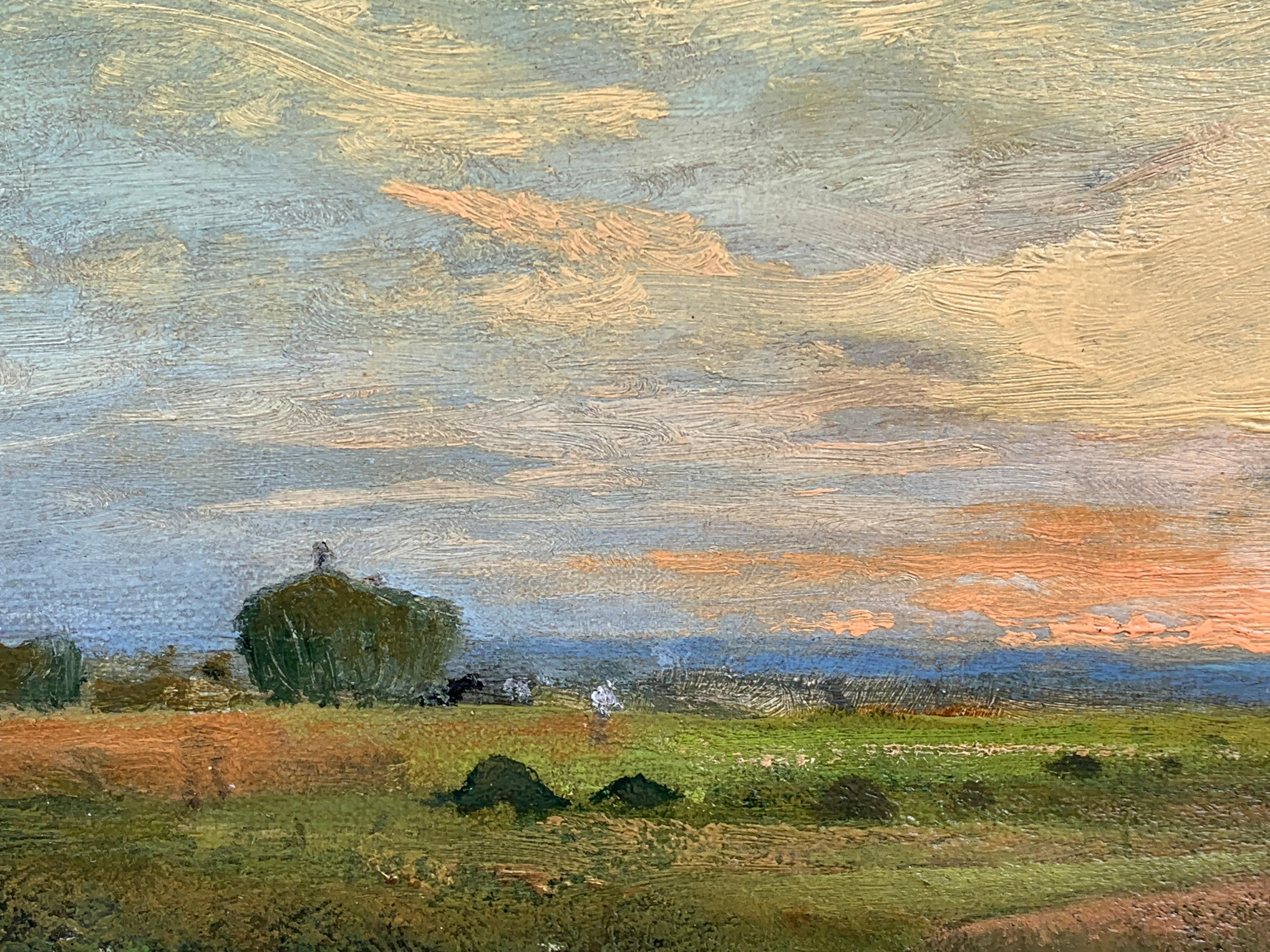 19th century French Impressionist landscape, with abstract like sky.
A wonderful and well painted late 19th-century French impressionist landscape.

This picture has all the quality and subtlety of a late 19th-century French impressionist inspired