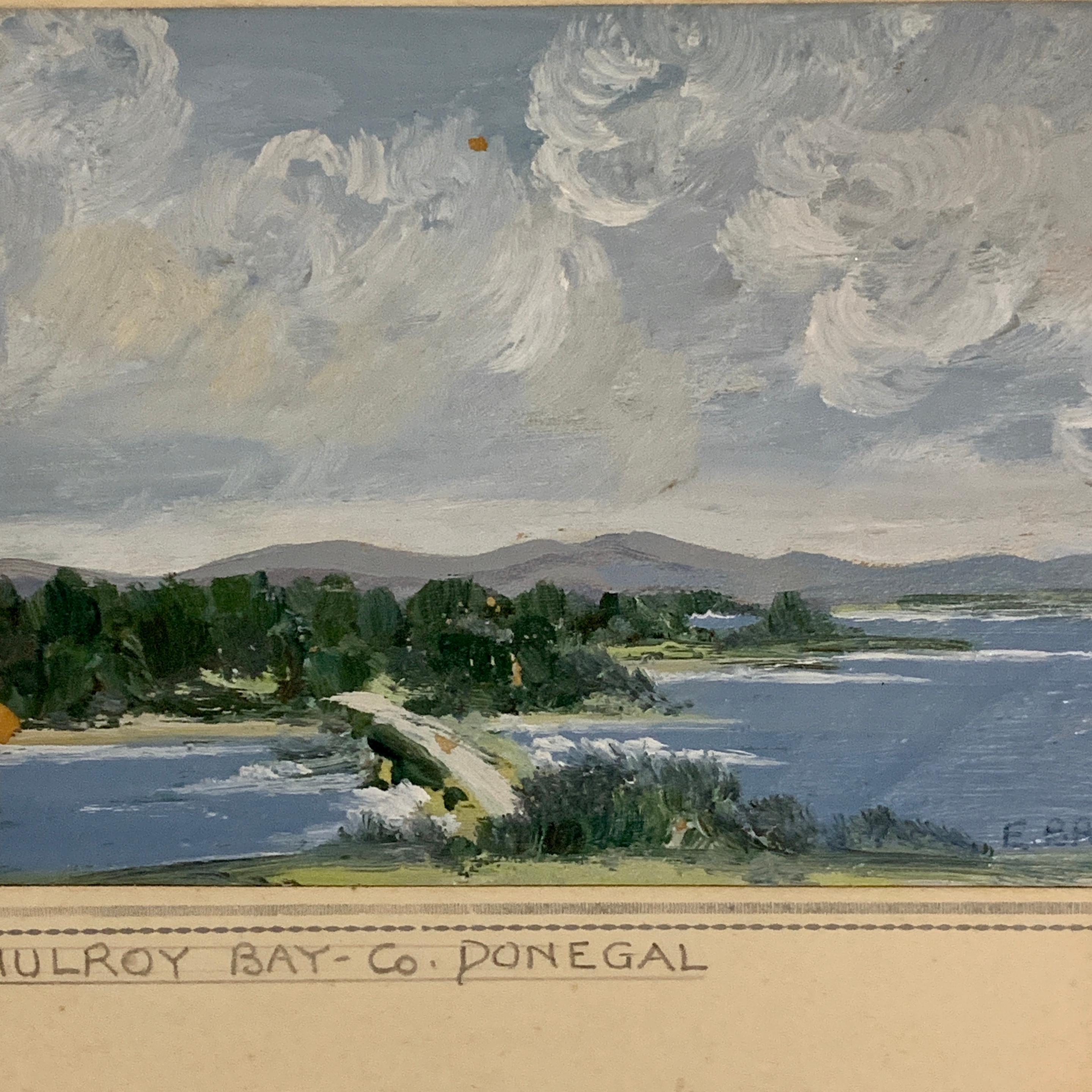 Irish mid century river landscape, Mulroy Bay, Co. Donegal - Painting by F.Bryce