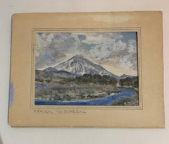 Vintage Irish mid century river landscape, Errigal, Co. Donegal