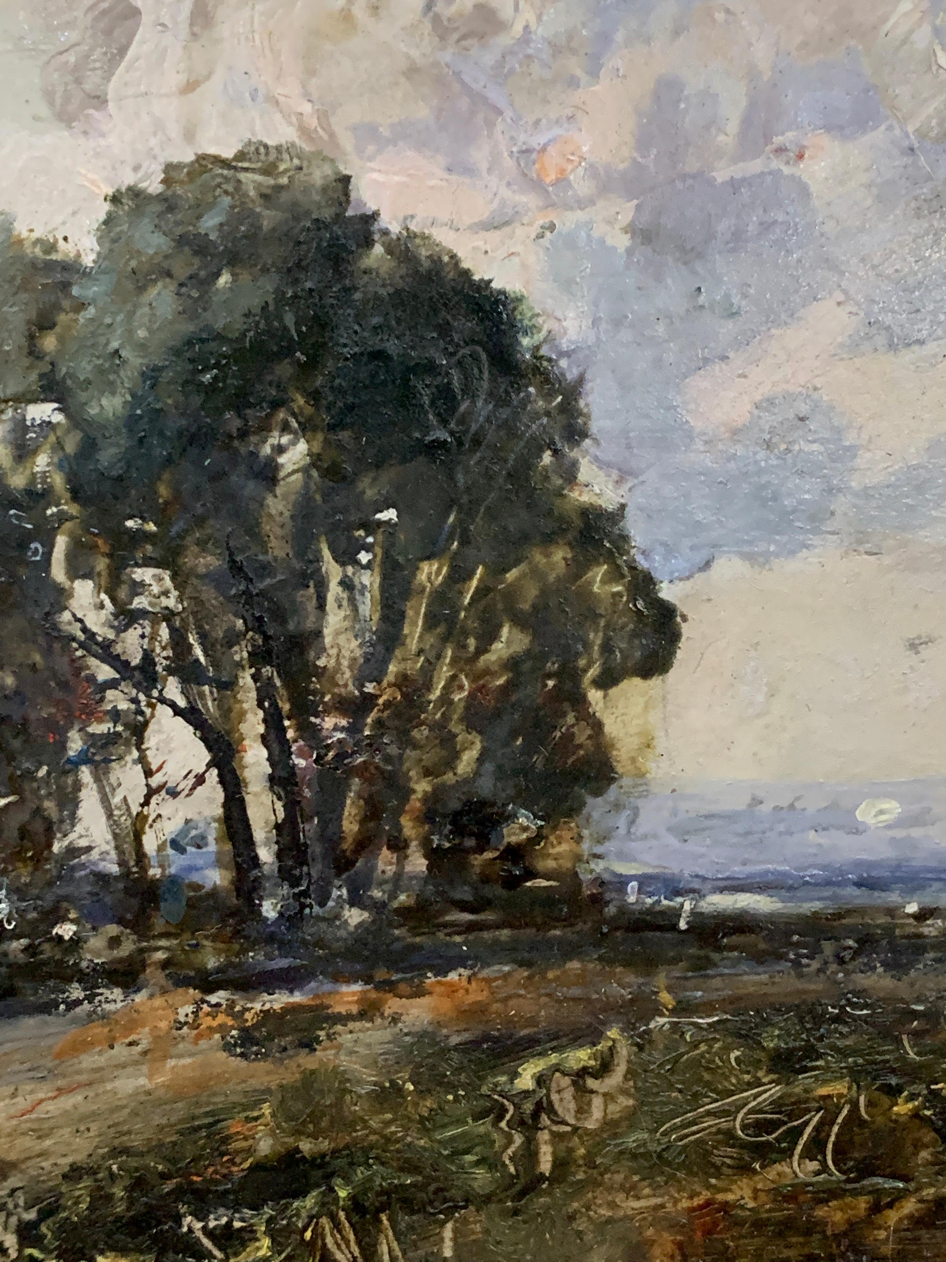 A Cloudy Day, English Impressionist River Landscape with figure and cottage, circa 1922.

Alexander Fuller Maitland painted coastal subjects and marines. Exhibited thirteen works, including Channel 