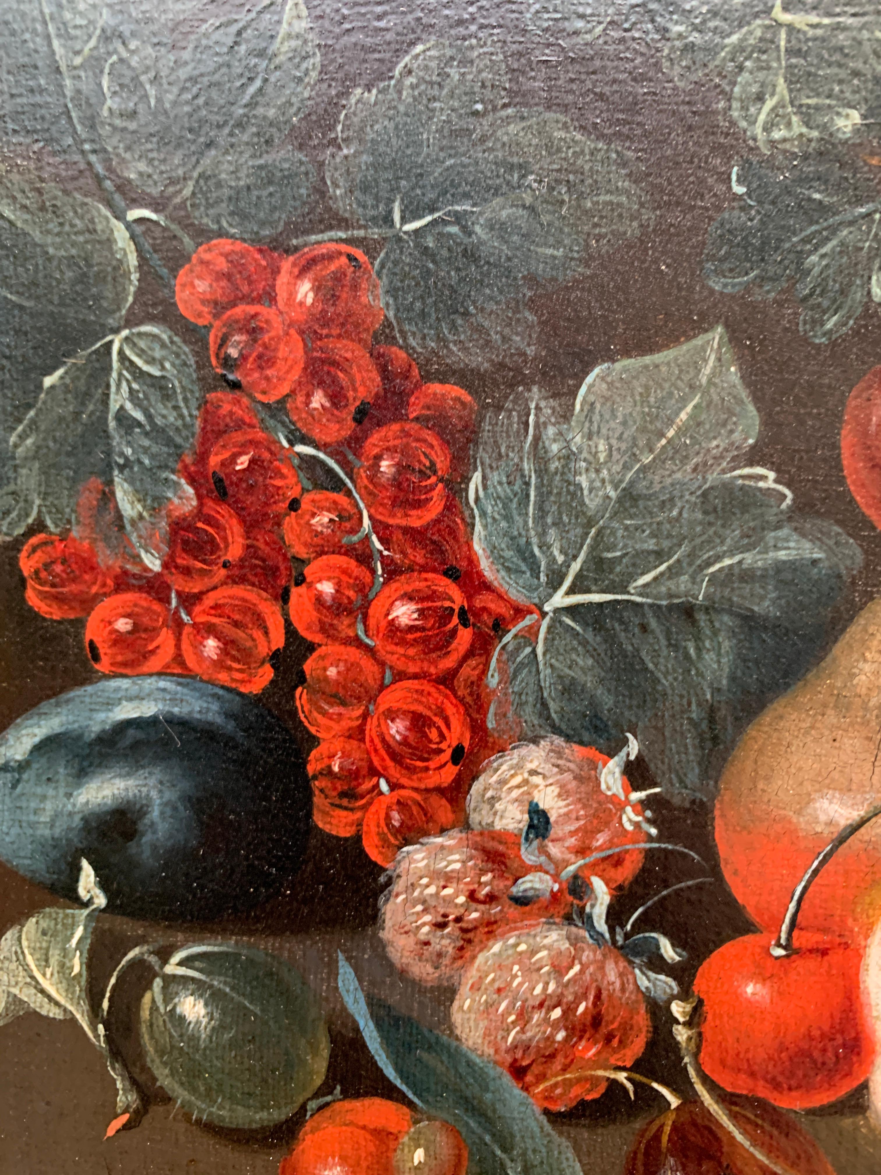 Dutch old master still life of fruit, with plums, Cherries, Raspberries etc 6