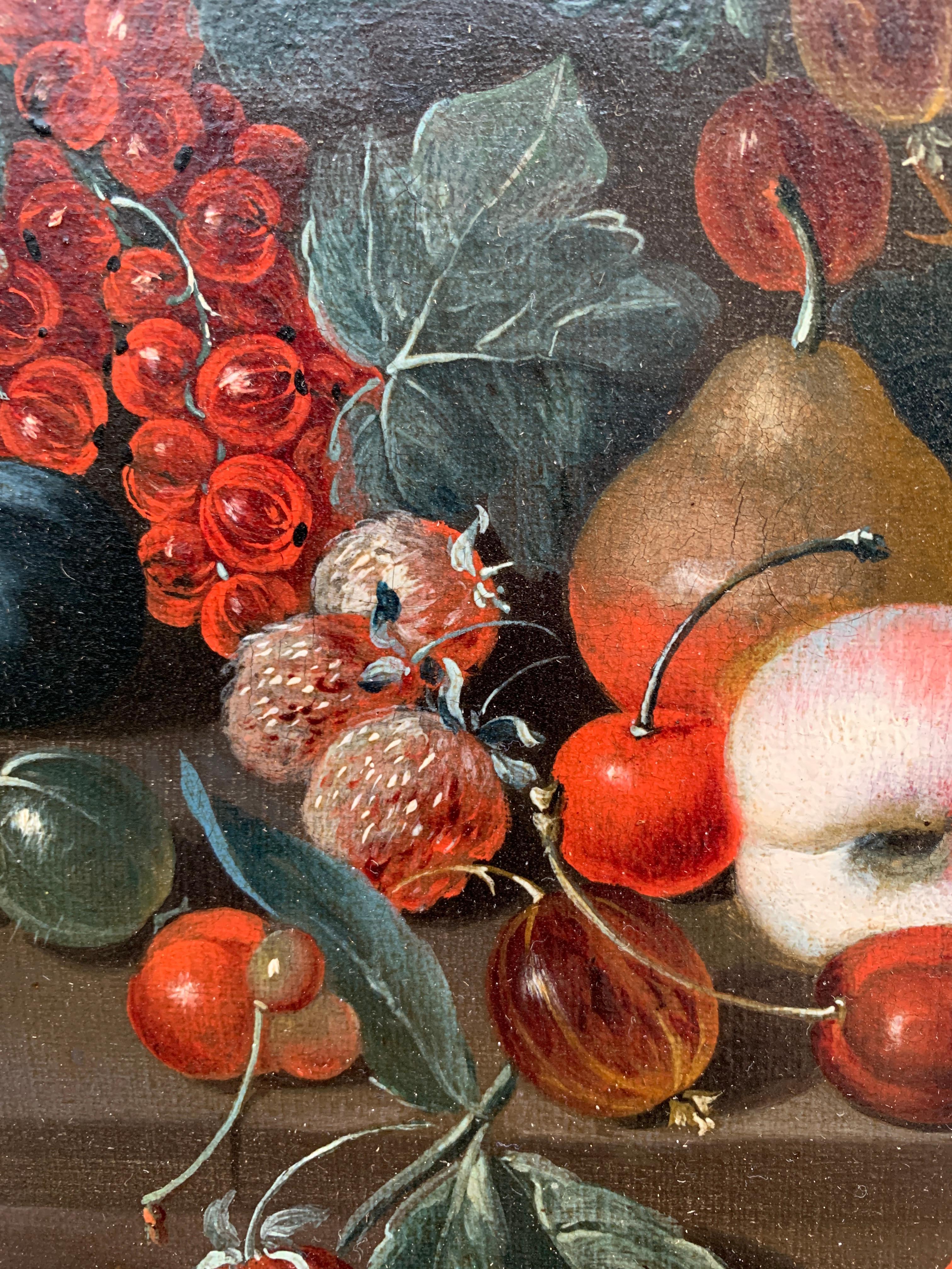 Dutch old master still life of fruit, with plums, Cherries, Raspberries etc 1
