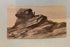 Antique French 19th century Pen and Ink landscapes from a sketch folder