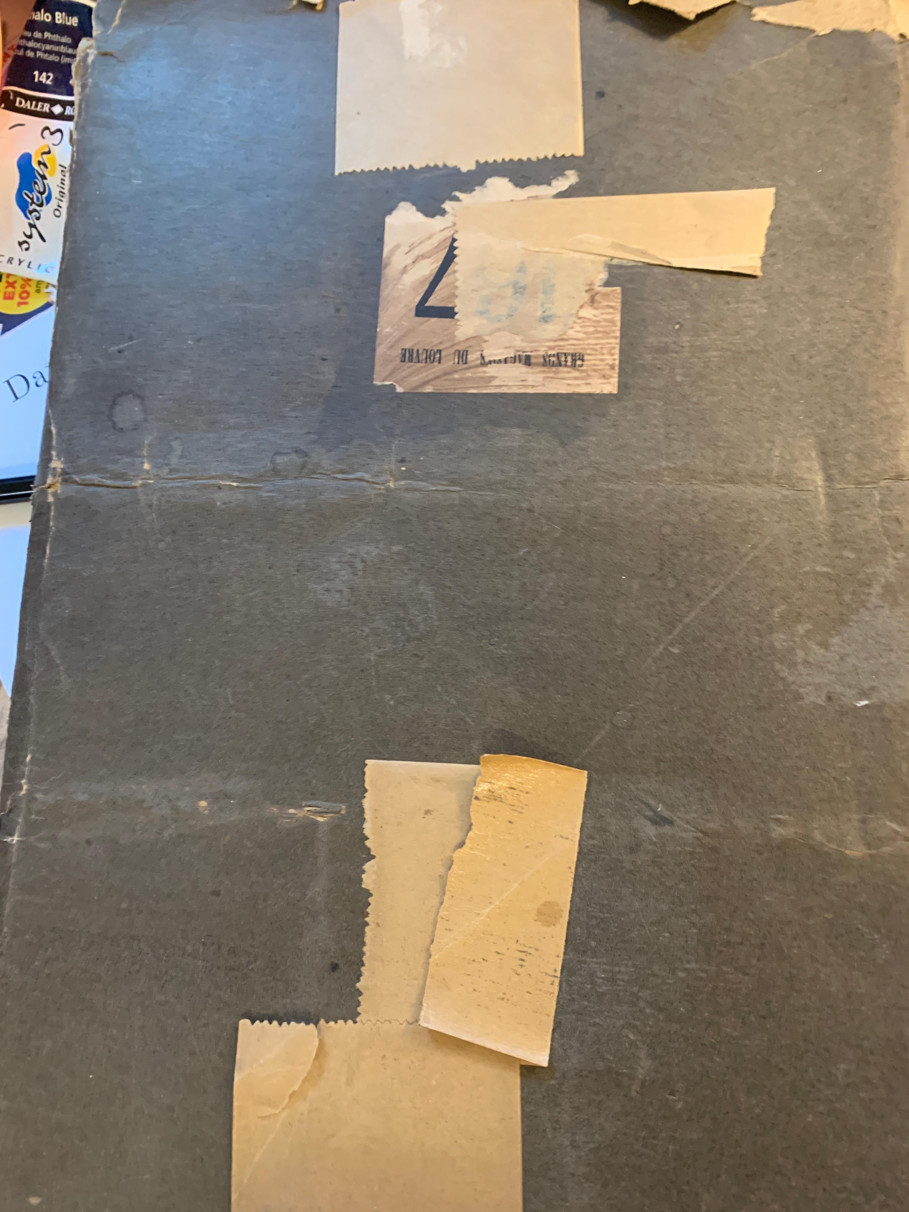 3 französische Bleistift- und Tuschelandschaften aus dem 19. Jahrhundert aus einem Skizzen Ordner im Angebot 1