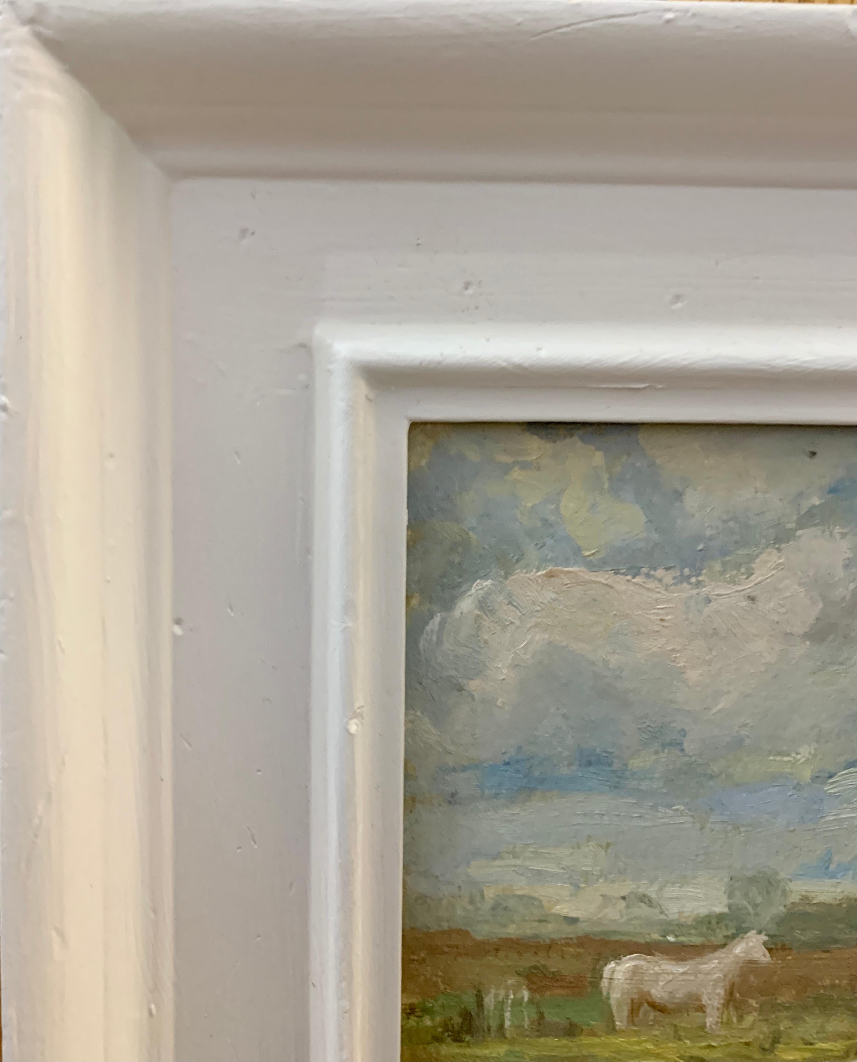 Impressionistische englische Landschaft mit weißem Pferd und Wildblumen.

Keith Arthur Johnson wurde 1931 in South Pickenham, Swaffham, Norfolk, als Sohn von James Arthur Johnson (9. Februar 1895-1982), einem Landwirt, und seiner Frau Florence May,