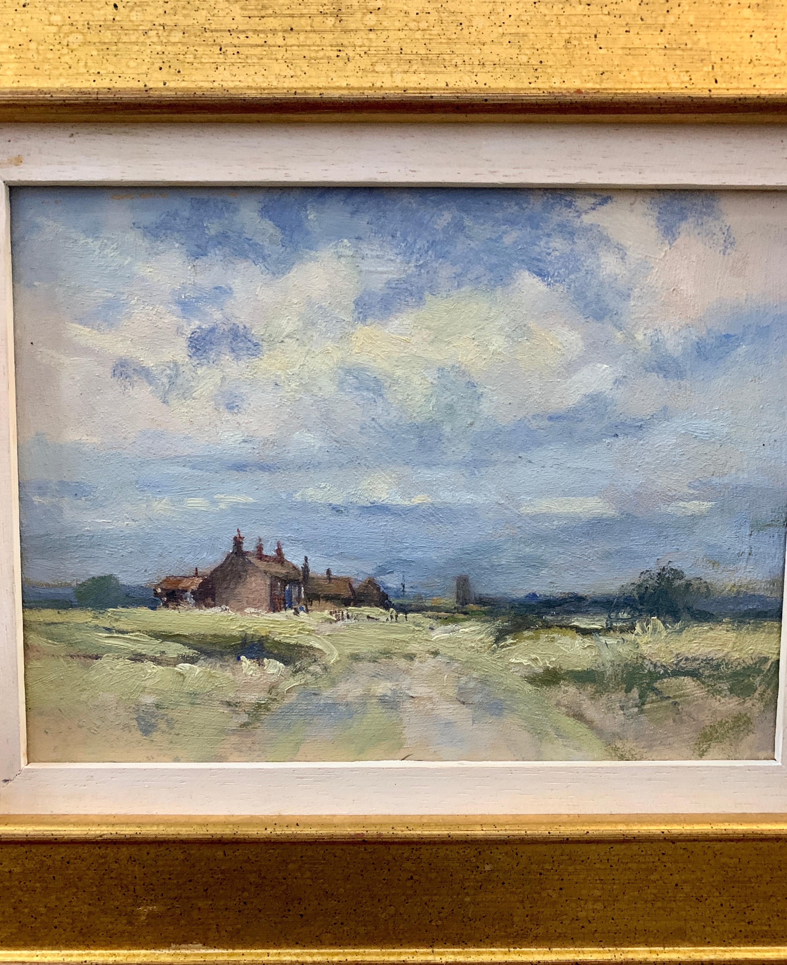 Impressionist English 20th century, cottage landscape near Winterton, Norfolk  - Painting by Keith Johnson
