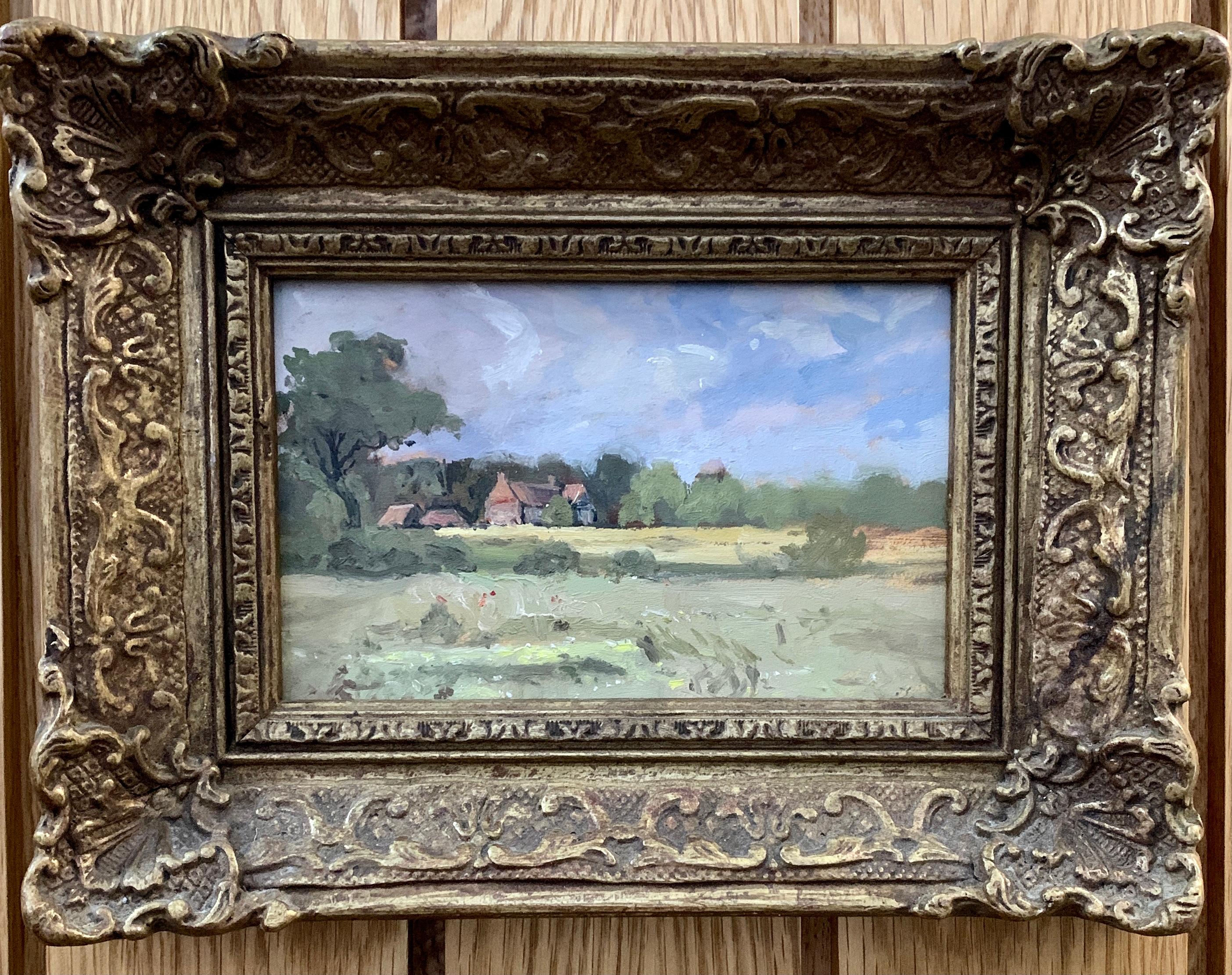 Pair of Impressionist English 20th century cottage landscapes in Norfolk, UK 1
