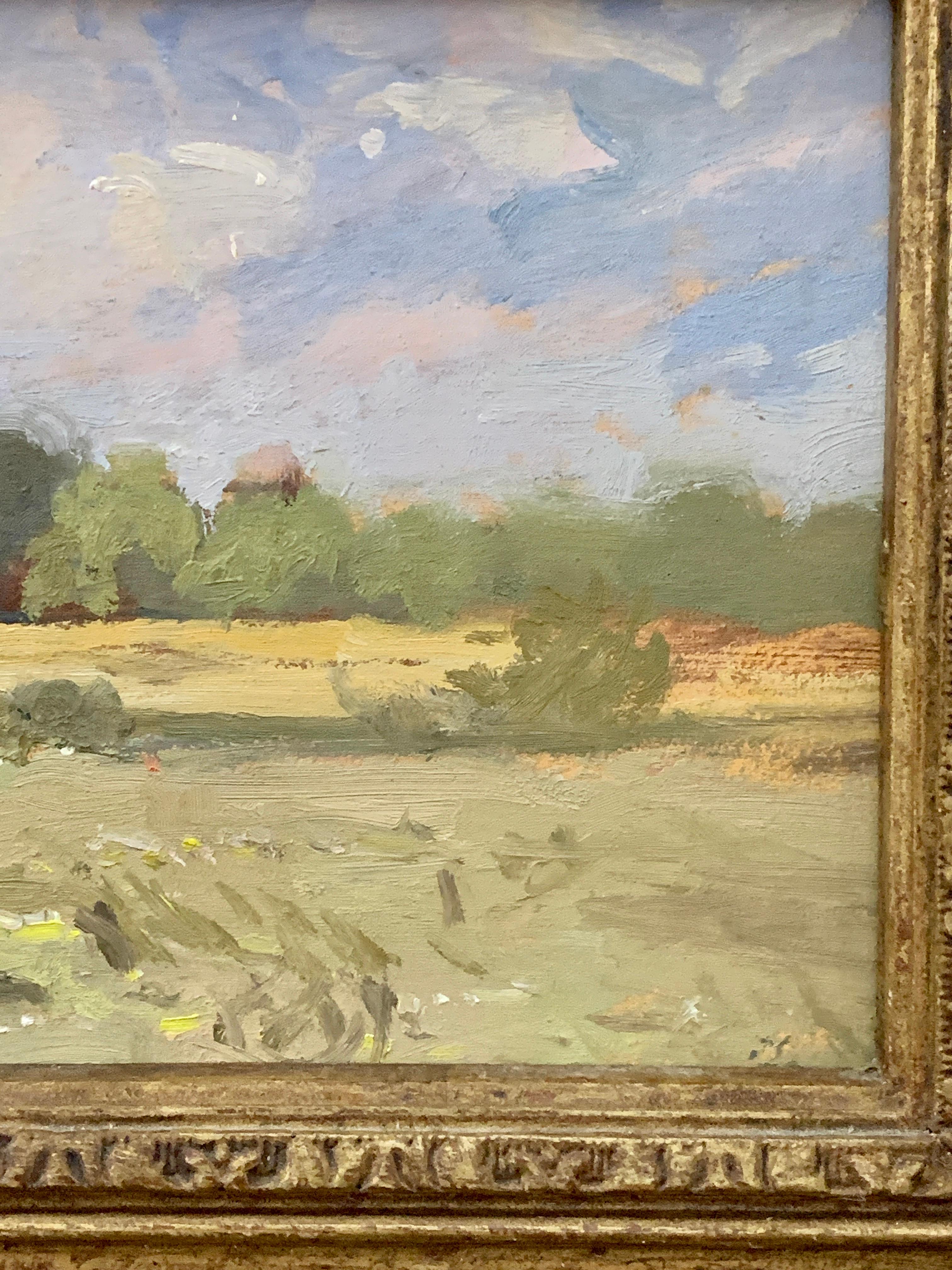 Pair of Impressionist English 20th century cottage landscapes in Norfolk, UK 4