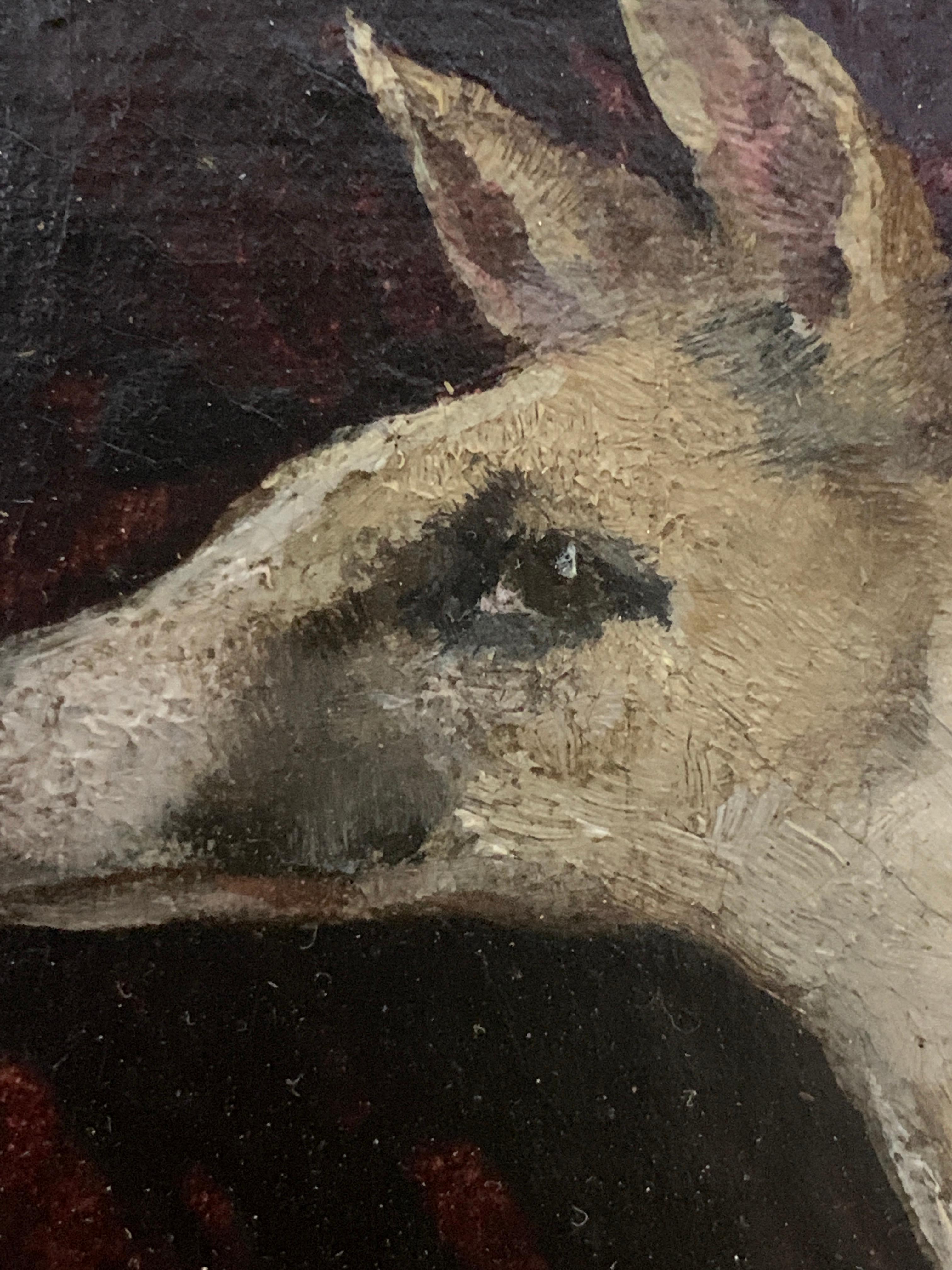 Wonderful 19th-century portrait of a dog, Called Le Grand Duc, 

Though unsigned the painting is French and dates from the late 19th century.

It is an oil on canvas and is of very good quality.

The painting has been cleaned and is framed in its