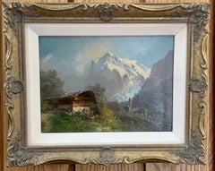 Early 20th century, Swiss Alpine lodge near Grindelwald and the Matterhorn