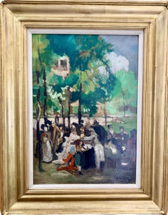 19thC German Impressionist, At the Chinese tower in the English garden in Munich