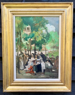 Antique 19thC German Impressionist, At the Chinese tower in the English garden in Munich