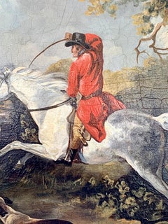 English 18th century Fox hunting landscape, with Dick Knight and Pytchley Hounds
