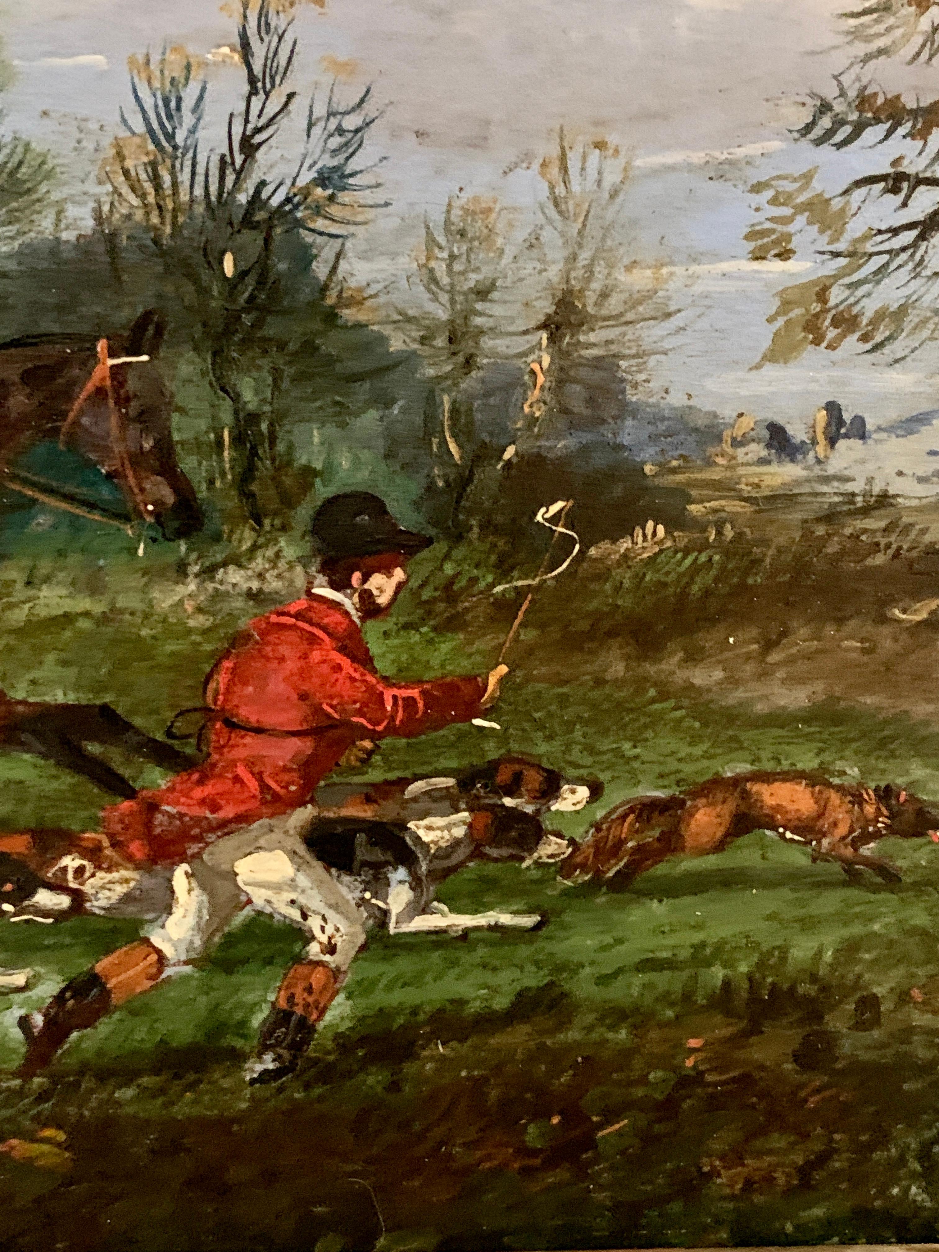 fox hunt oil painting