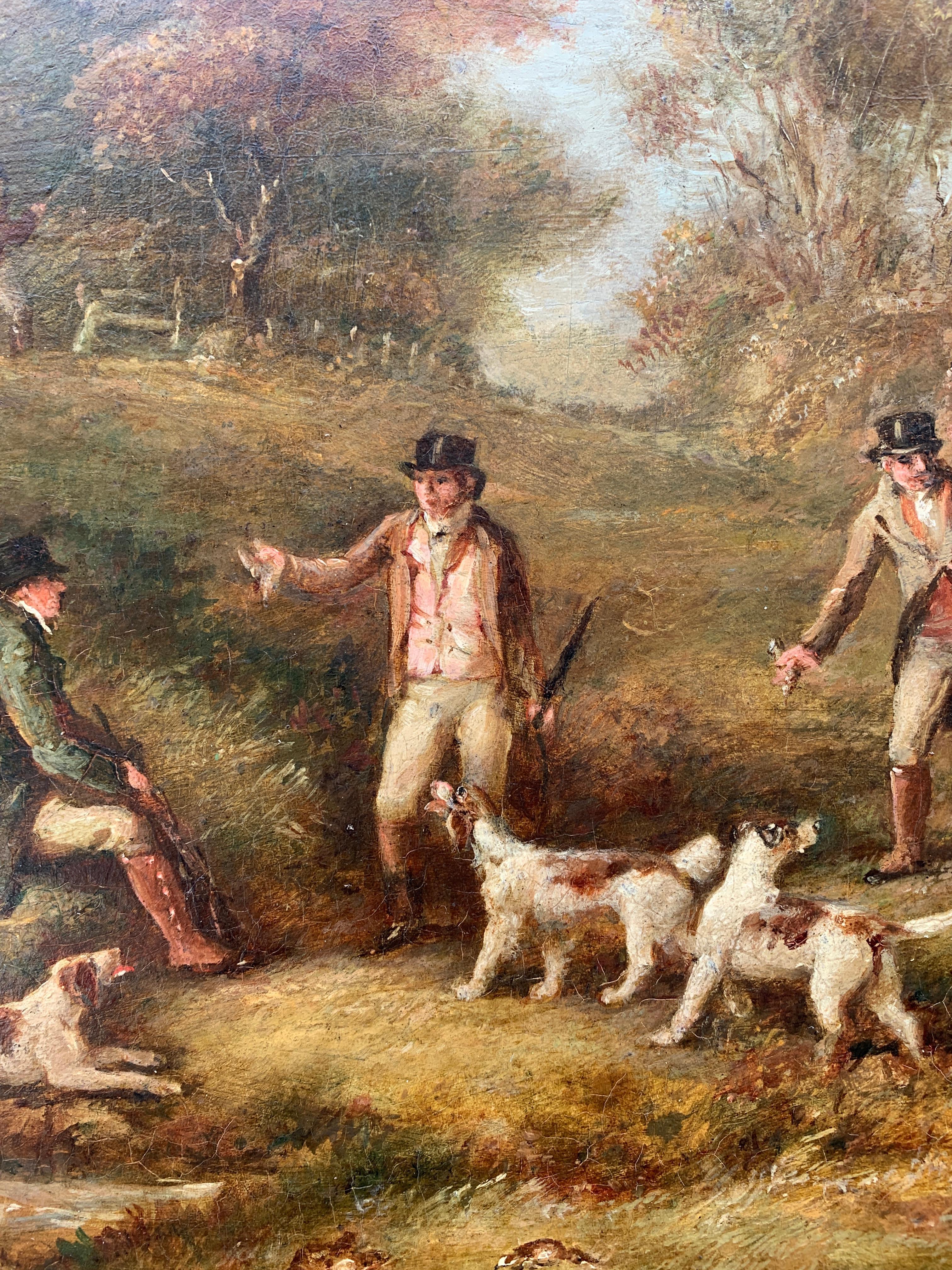 Antique oil paintings, set of Four English Early 19th century shooting scenes 5