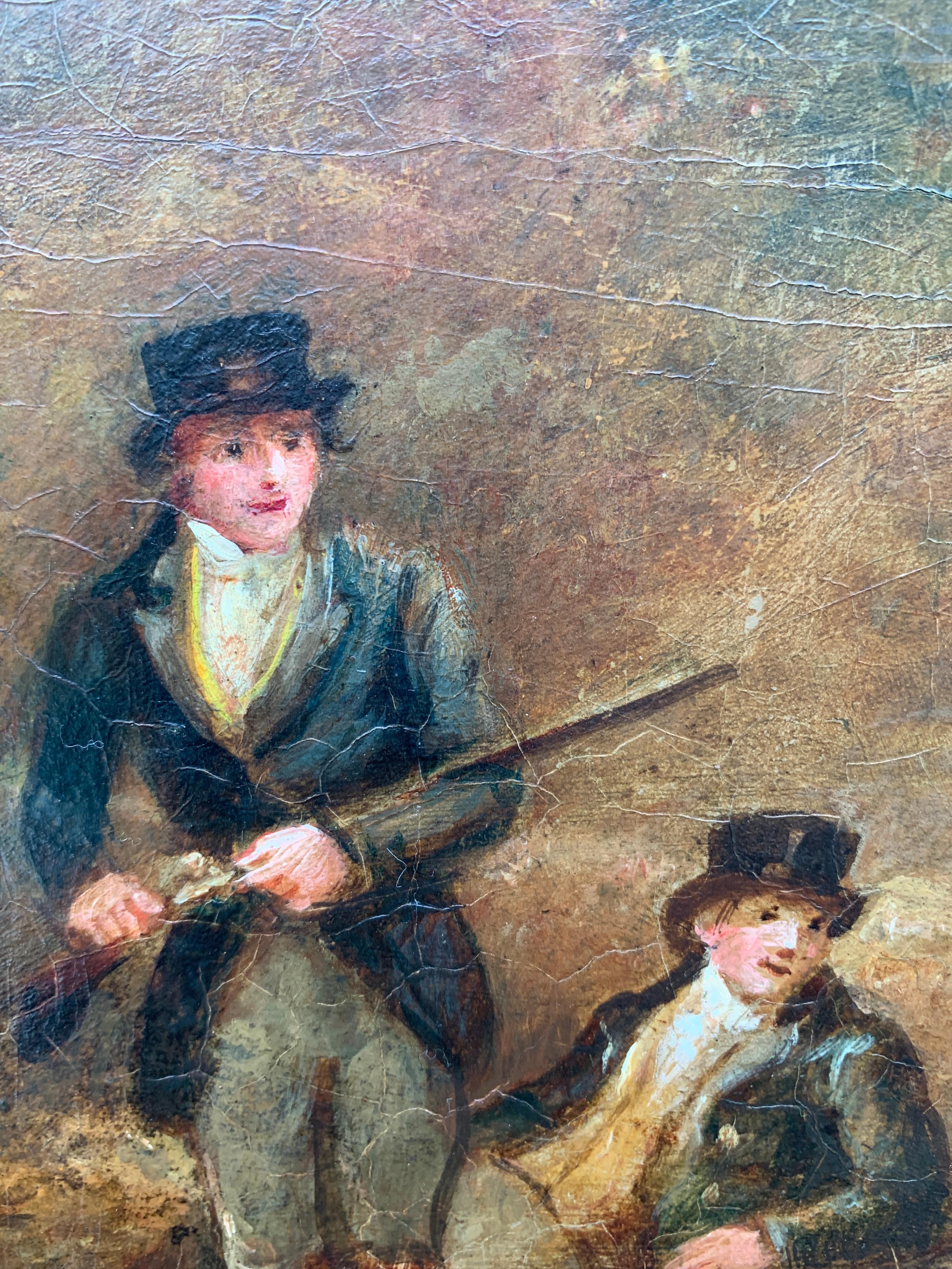 Antique oil paintings, set of Four English Early 19th century shooting scenes 11