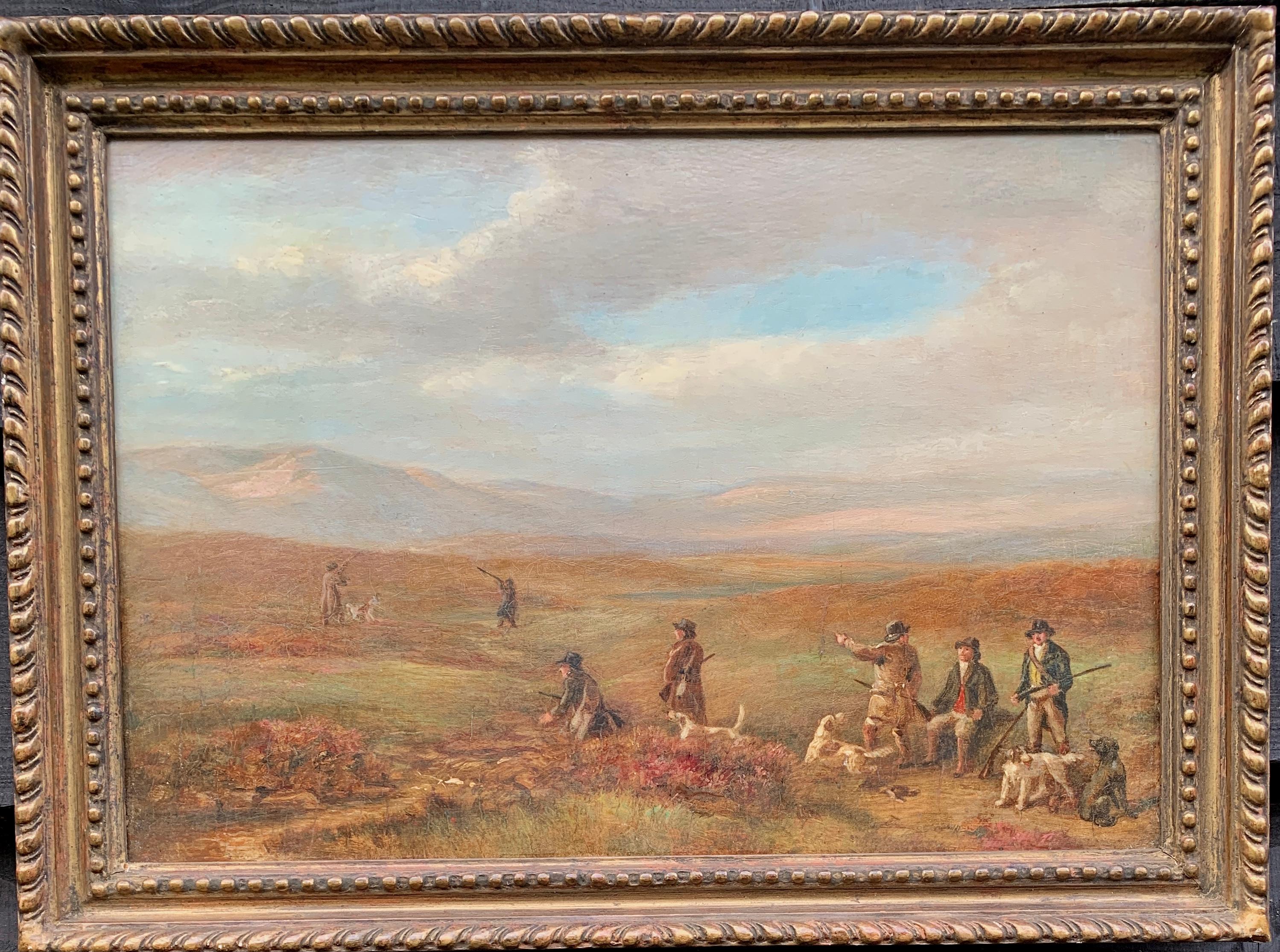 Antique oil paintings, set of Four English Early 19th century shooting scenes 4