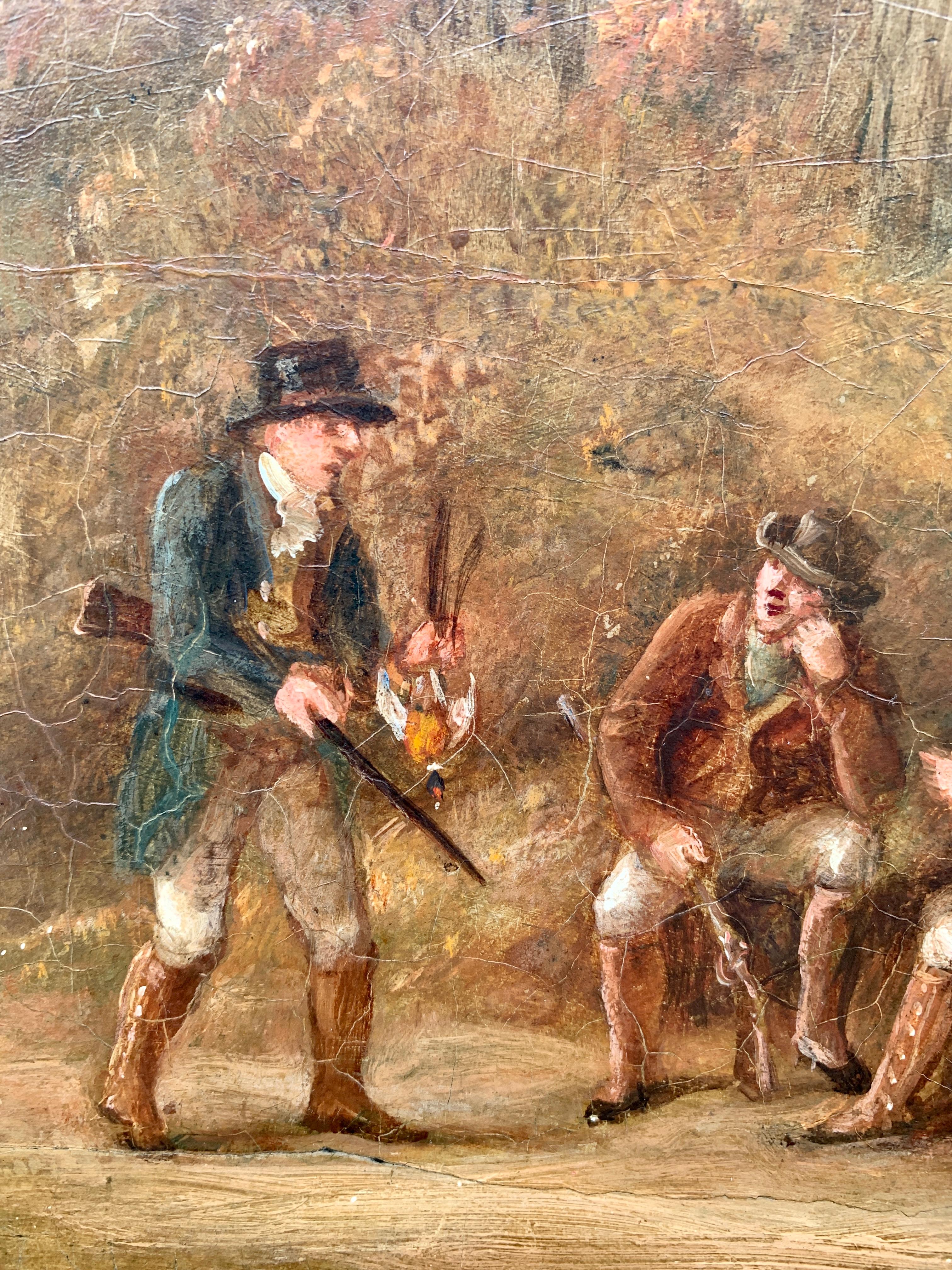 Antique oil paintings, set of Four English Early 19th century shooting scenes 9