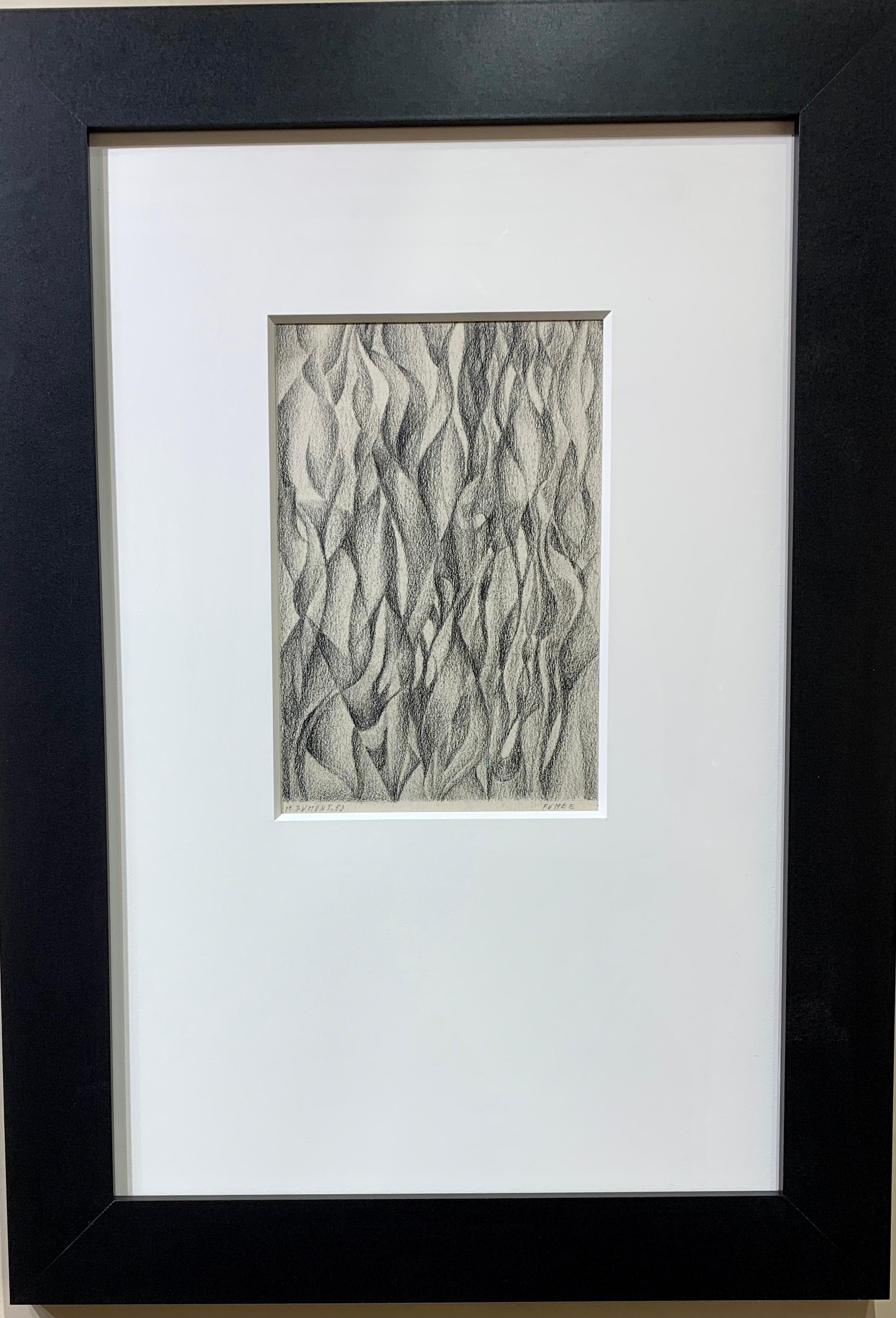 Siglo XX Bélgica, Dibujo abstracto a lápiz en blanco y negro, Estudio