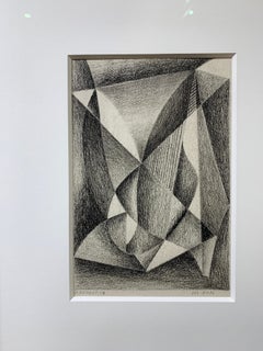 XX secolo Belgio, Disegno astratto a matita in bianco e nero, Etude