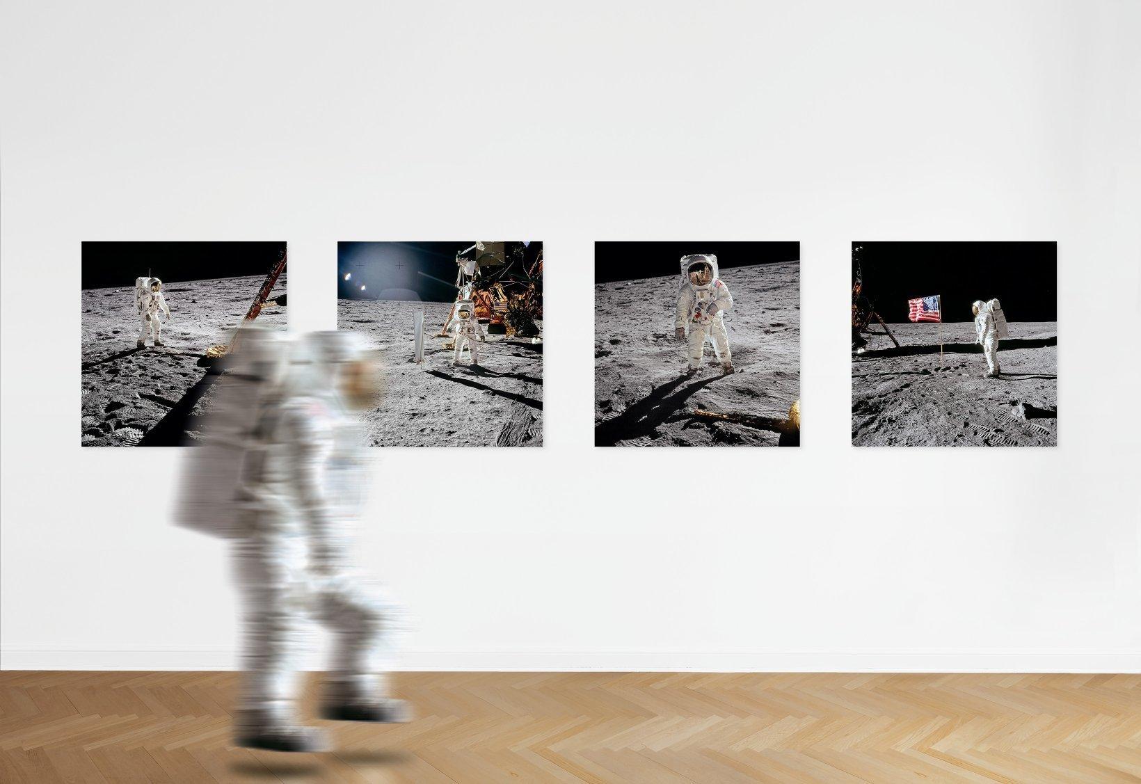Buzz Aldrin. Apollo 11. ‘Flag on the Moon’ Dye Sublimation Print on Aluminium 1