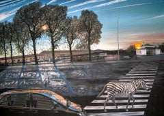 Zebra Crossing - Urban Landscape, Painting, Oil/Canvas, Photorealism,