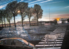 Zebra Crossing - Urban Landscape, Painting, Oil/Canvas, Photorealism, 