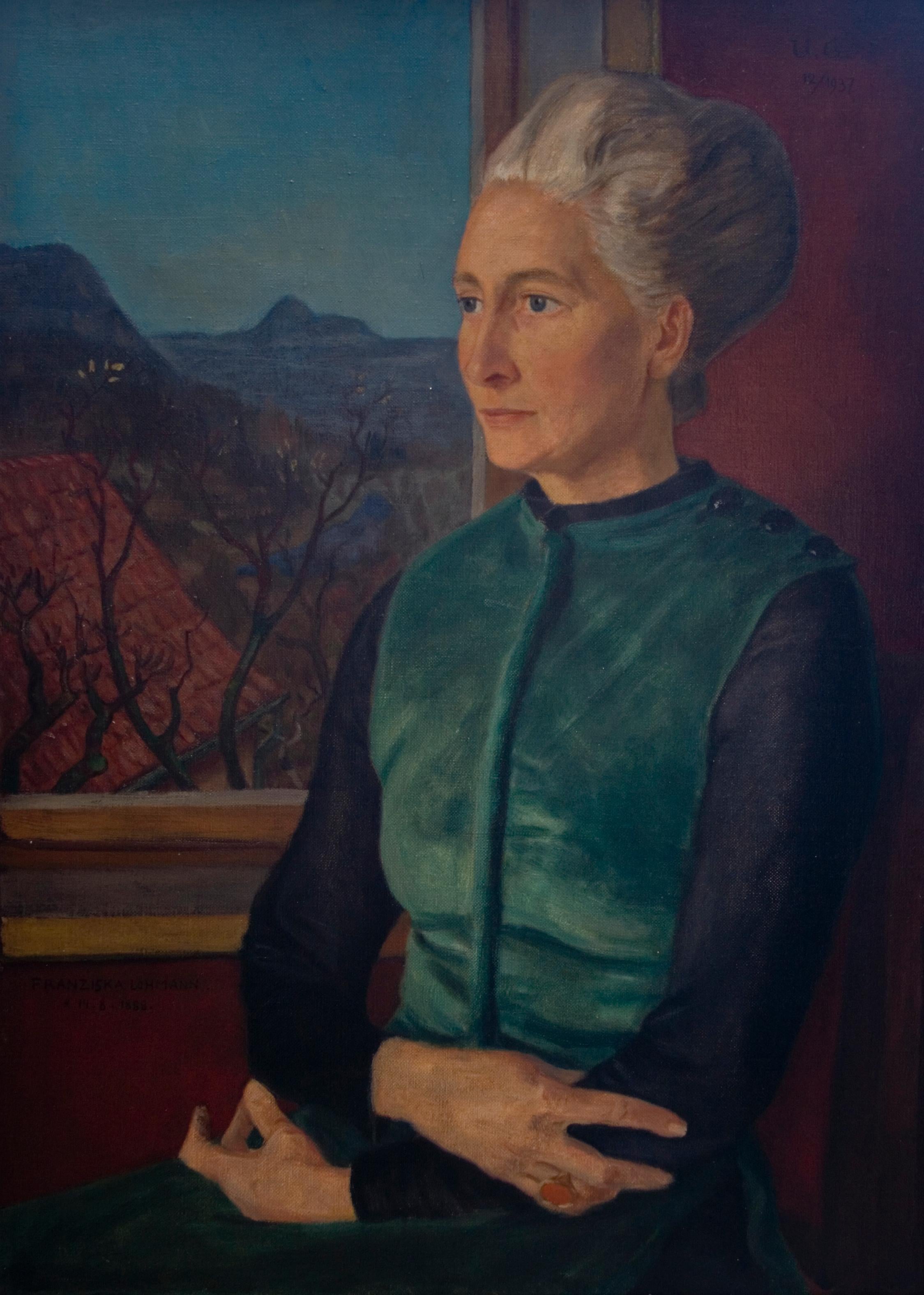 Ulrich Güssow Figurative Painting - Bildnis der Franziska Lohmann (Portrait of Franziska Lohmann) - New Objectivity