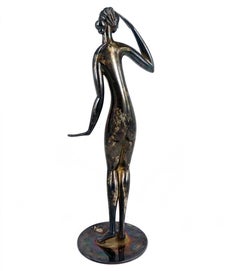 Female Nude - Brass, Silver Plated, Modern, 20th Century, Vienna, Round Forms