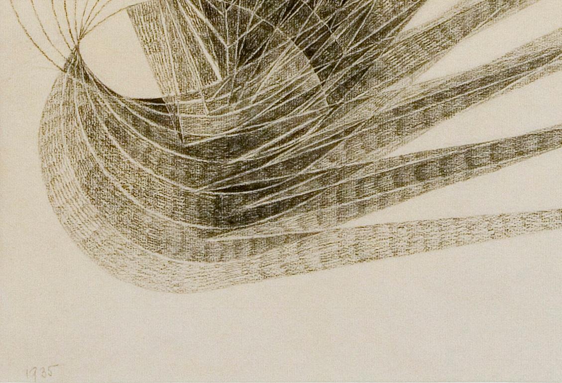 Expansion - Drawing, Pencil, Kinetism, Geometrical, Spikes, Circles, 1930's - Art by Erika Giovanna Klien