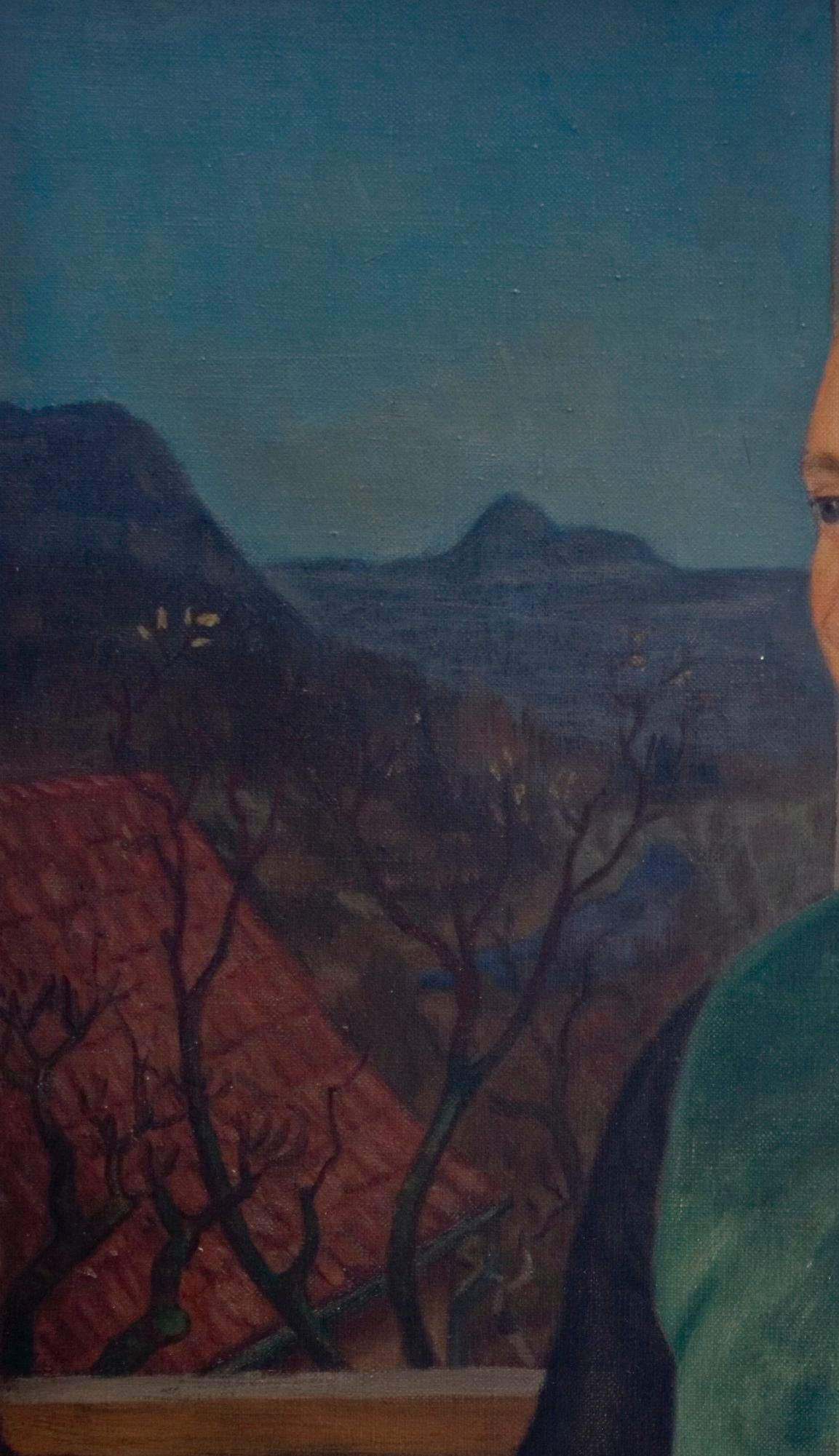 Bildnis der Franziska Lohmann (Portrait of Franziska Lohmann) - New Objectivity - Painting by Ulrich Güssow