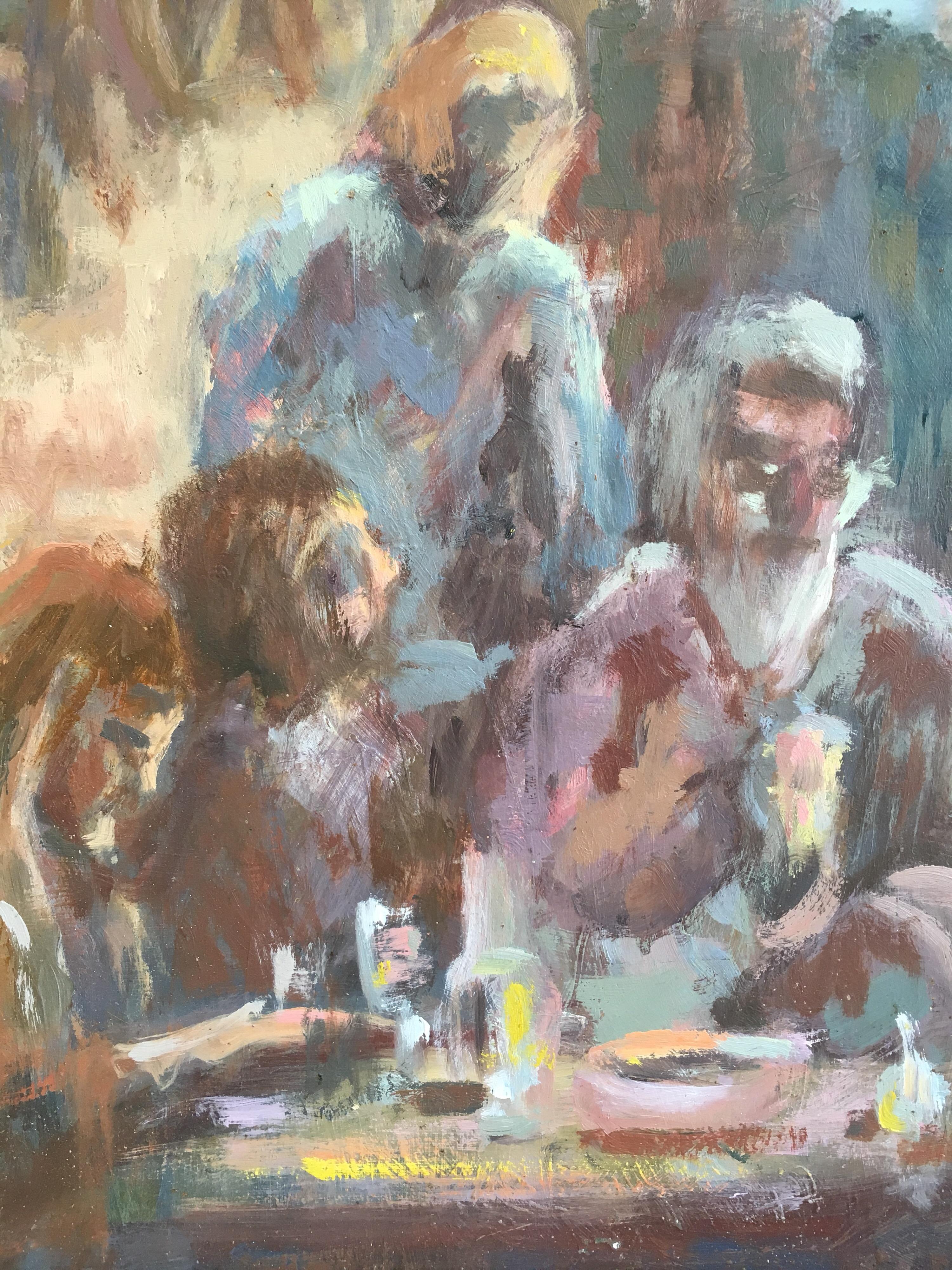 The Bar Interior Impressionist Oil Painting 1