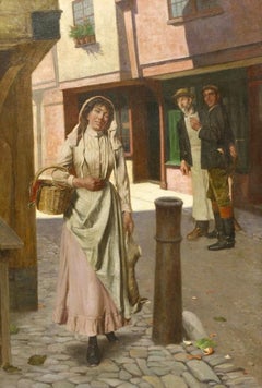 Turning Heads, Large Victorian Oil Painting on Canvas