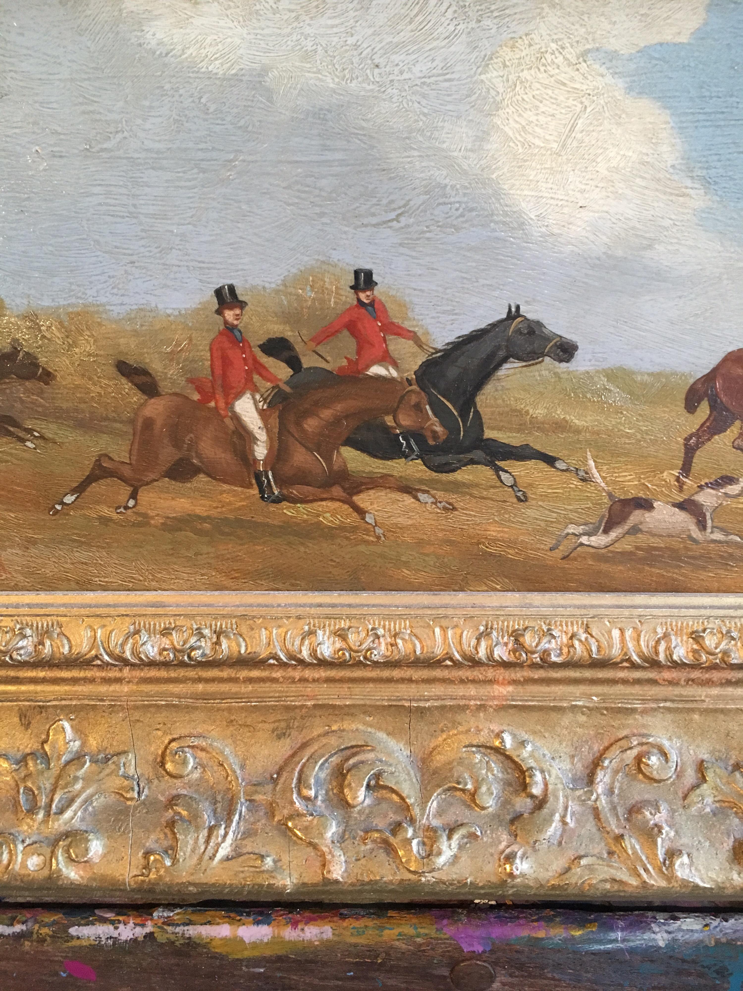 The Hunt (part 1), Victorian British Oil Painting, Signed 1