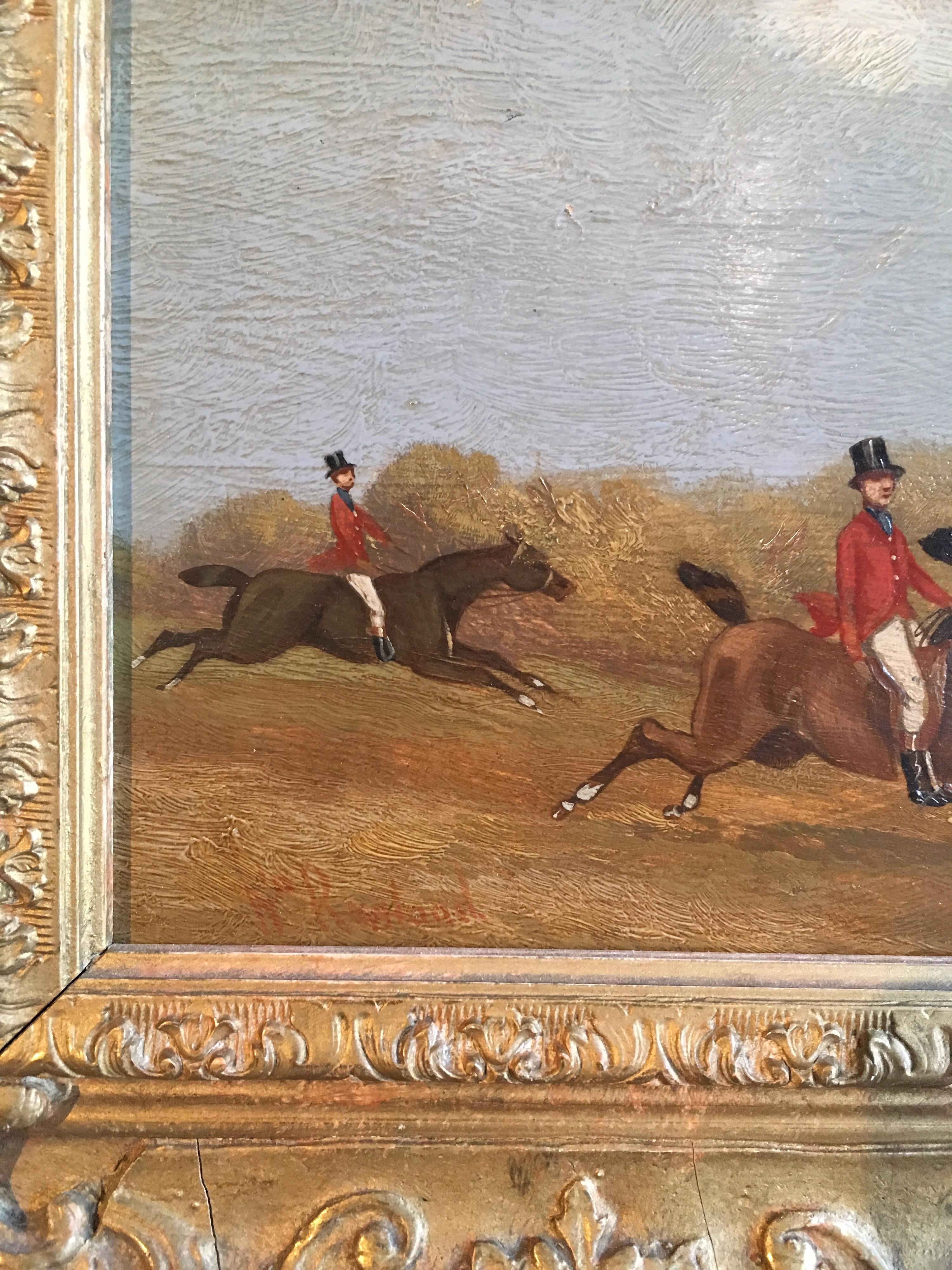 The Hunt (part 1), Victorian British Oil Painting, Signed 2
