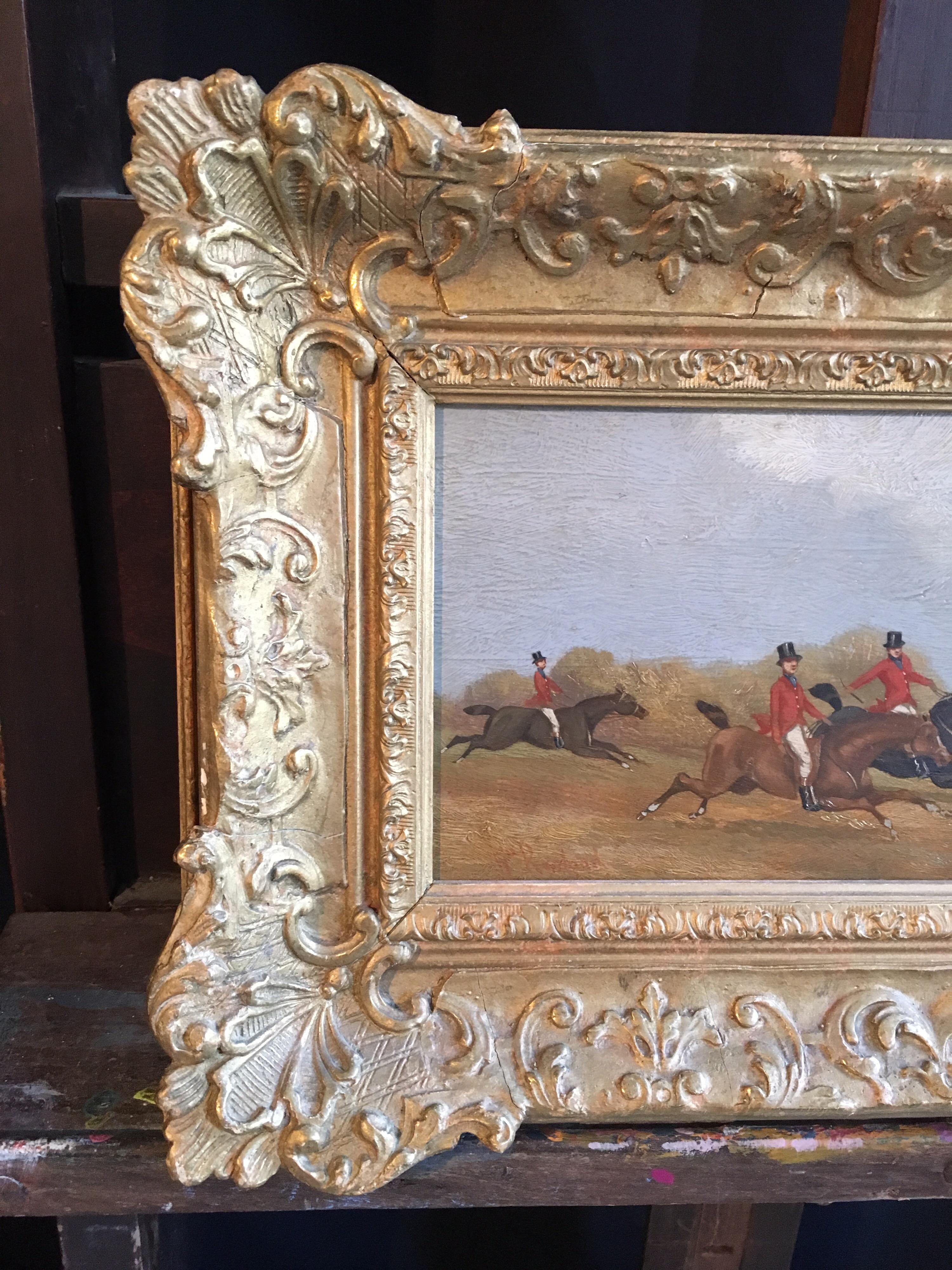 The Hunt (part 1), Victorian British Oil Painting, Signed 4