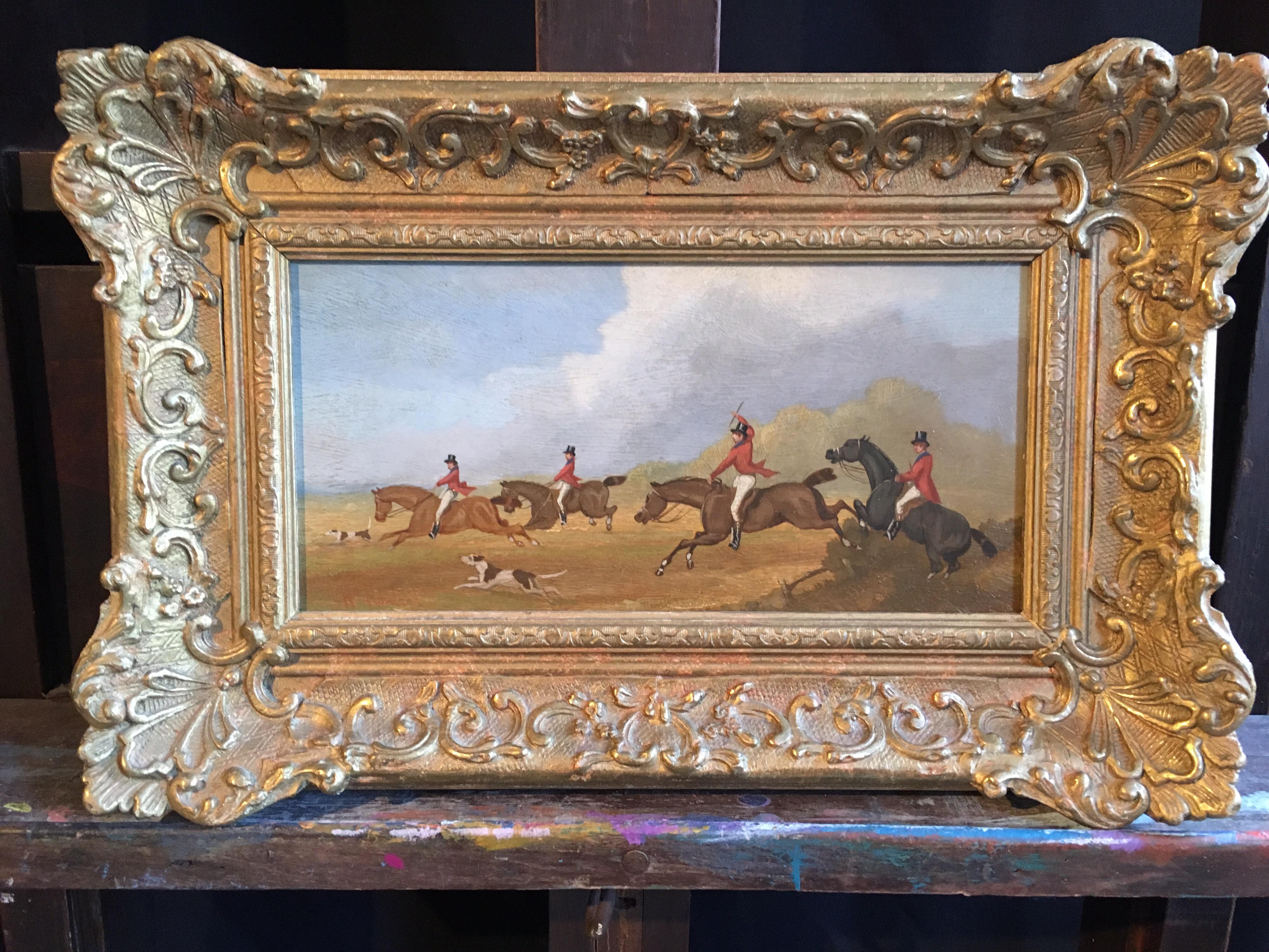The Hunt
By artist William Rowland, British 19th century
Signed by the artist on the lower left hand corner
Oil painting on board, framed
Framed size: 11 x 17 inches
provenance: private UK collection

Fabulous scene of a spirited fox hunt, taking