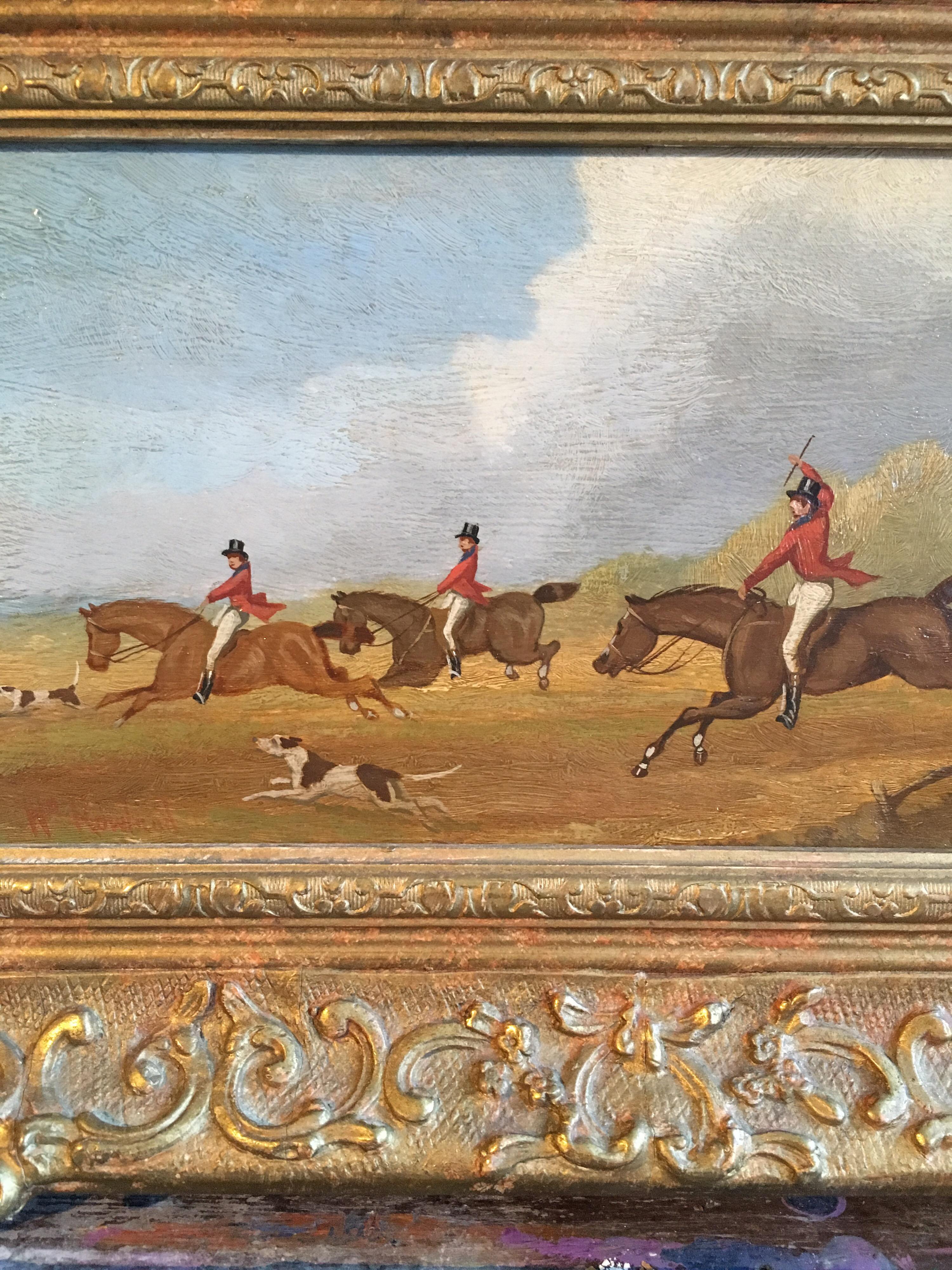 The Hunt (part 2), Victorian British Oil Painting, Signed 3