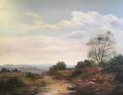 Open Space, Rural Landscape, Signed Oil Painting