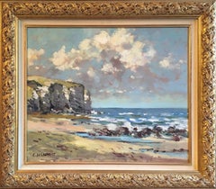 'Etretat' Landscape Impressionist Oil Painting, Signed