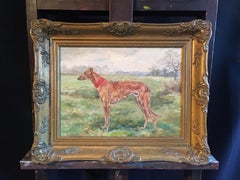 Whippet Dog Portrait 'Stoneden Hiawatha' Fine British Oil Painting, Signed