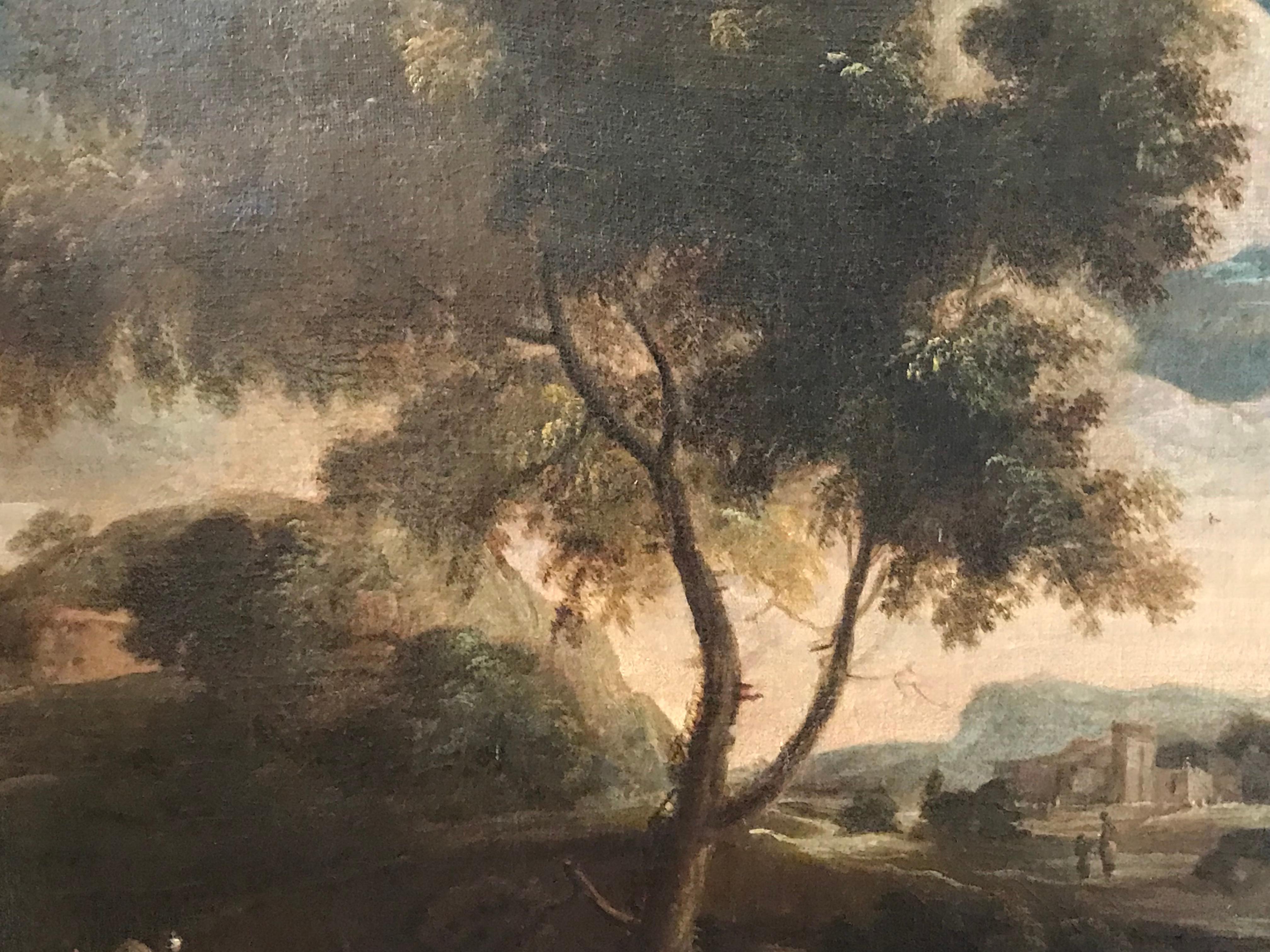 Arcadian Landscape with Figures, circa 1740. Large Old Master oil painting (Renaissance), Painting, von Unknown