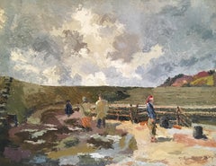 "The Little Pirate", The Cobb - Lyme Regis, Mid-20thC Impressionist Oil Painting