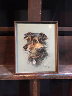 Portrait of a Terrier - Superb 1960's English Dog Pastel