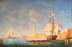 Venice Impressionist Landscape, Nautical Theme, Original Oil Painting